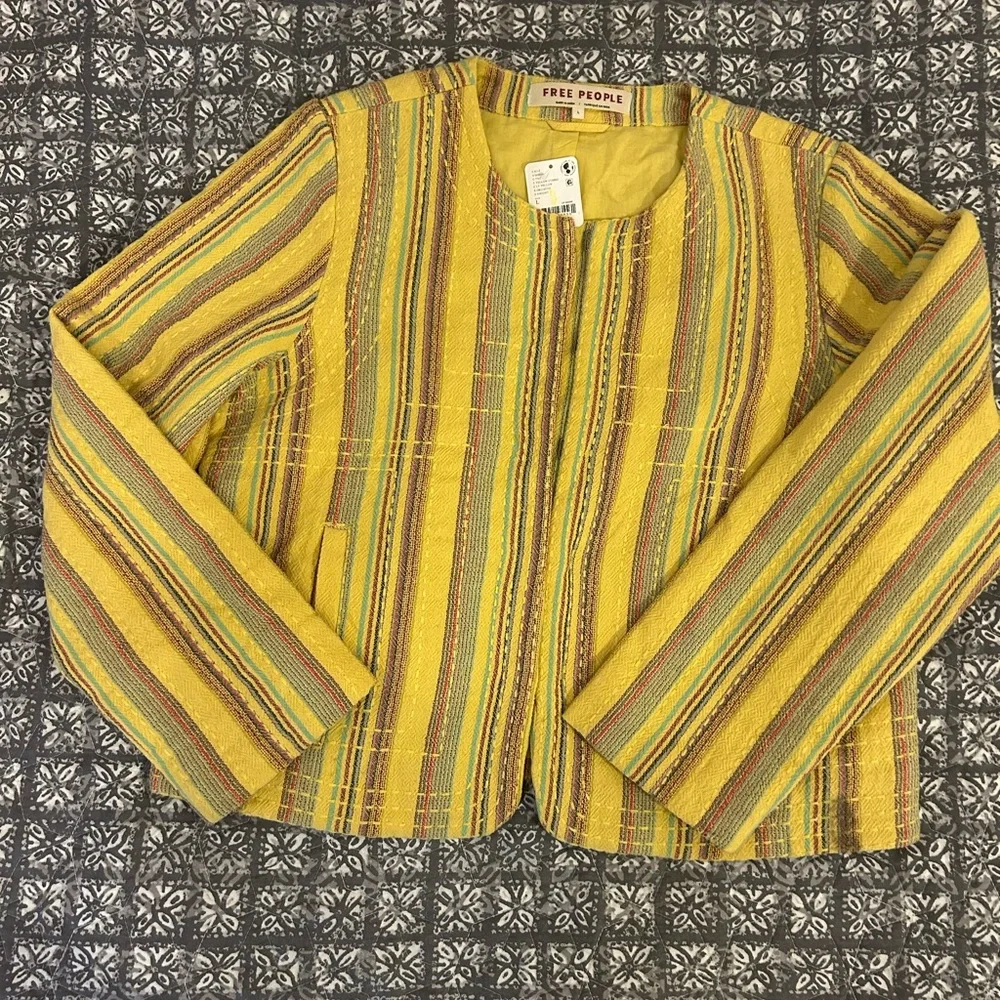 NWT Kantha Free People Multicolor Striped Jacket - Picture 7 of 16